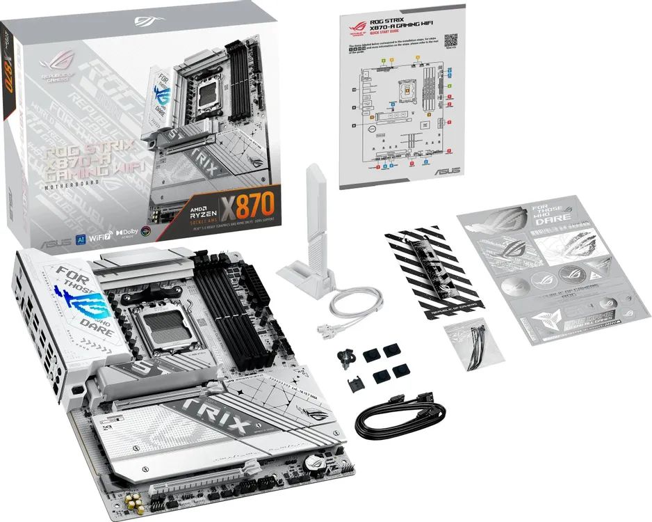 картинка Материнская плата ASUS ROG STRIX X870-A GAMING WIFI, AM5, AMD X870, 4*DDR5, 2*SATA, 4*M.2, DP+HDMI, 7.1, ATX от магазина КомпьютерЦентр