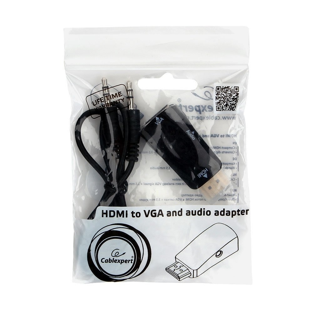 картинка Переходник HDMI-VGA Cablexpert A-HDMI-VGA-02, 19M/ 15F, Jack3.5 аудиовыход от магазина КомпьютерЦентр