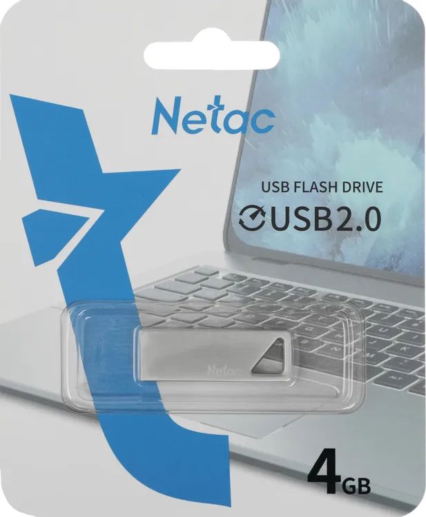 картинка USB накопитель 4Gb Netac U326 R/ W 50/ 15 Silver (NT03U326N-004G-20PN) от магазина КомпьютерЦентр