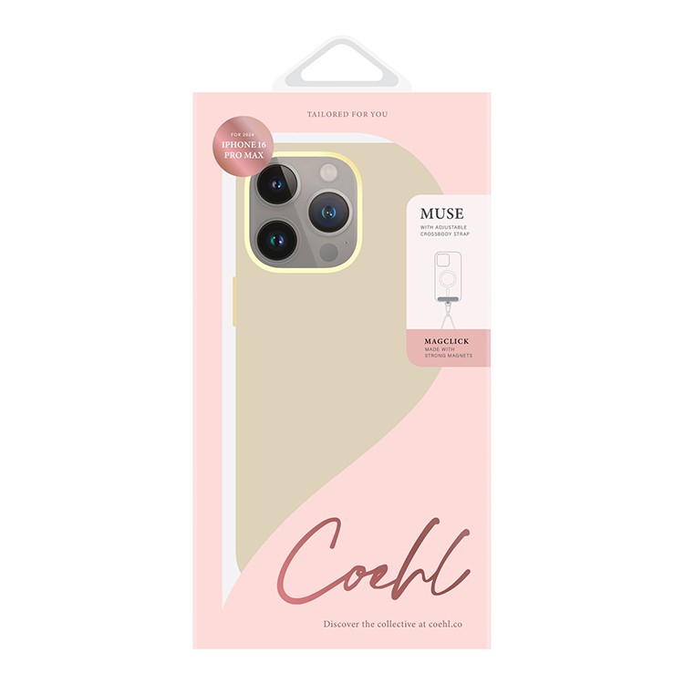 картинка Чехол из искусственной кожи Uniq COEHL MUSE (MagSafe) для iPhone 16 Pro MAX 6.9'' CREAM (IP6.9P(2024)-MUSMCREM) от магазина КомпьютерЦентр