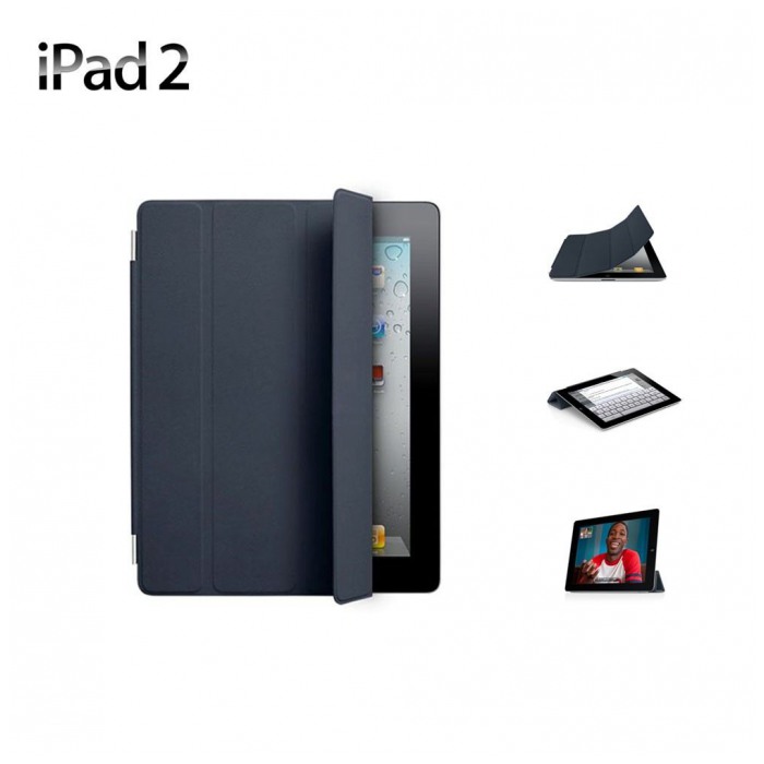 картинка Чехол Apple iPad Smart Cover Leather Navy for iPad 2 (MC949ZM) от магазина КомпьютерЦентр