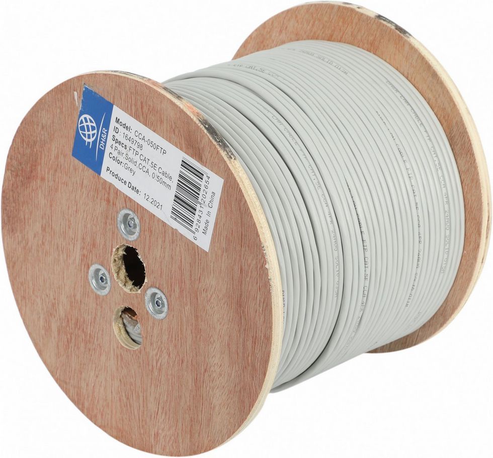 картинка Кабель FTP Ningbo 4 Paris Cat5E 305m 0.5mm solid CCA molded Gray CCA-050 Катушка (1649798) от магазина КомпьютерЦентр