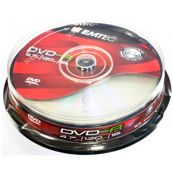 картинка Диски Emtec DVD-R 4,7Gb 16x 10 pack Cake от магазина КомпьютерЦентр