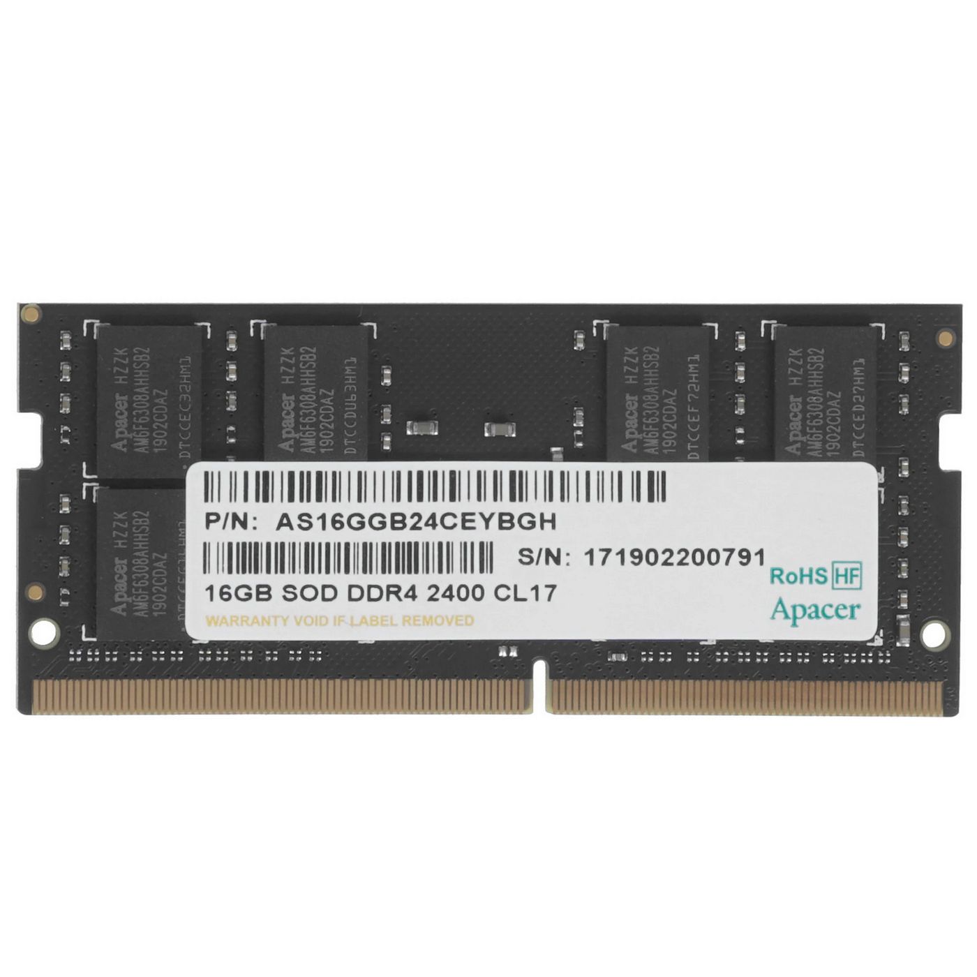 картинка SO-DIMM DDR4 16Gb 2400MHz PC4-19200 Apacer CL17 1.2V (ES.16G2T.GFH) от магазина КомпьютерЦентр