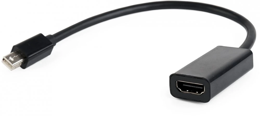 картинка Переходник miniDisplayPort - HDMI, Cablexpert A-mDPM-HDMIF-02, 20M/ 19F, кабель 15см, черный, пакет от магазина КомпьютерЦентр