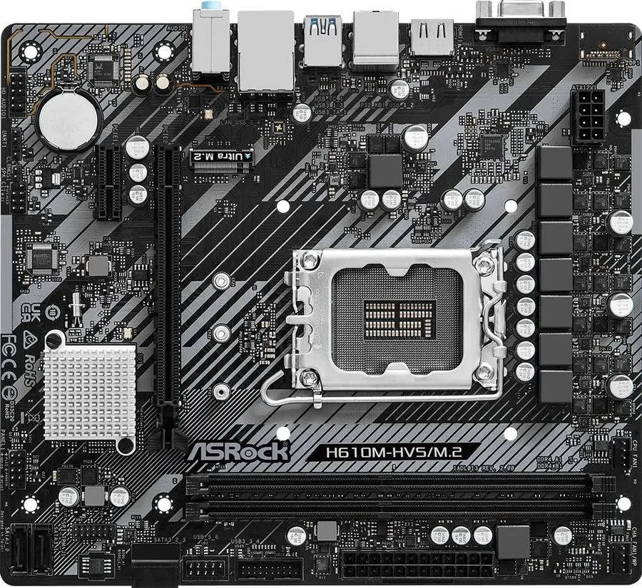 картинка Материнская плата ASRock H610M-HVS/ M.2 R2.0 LGA1700 H610 2xDDR4 mATX от магазина КомпьютерЦентр