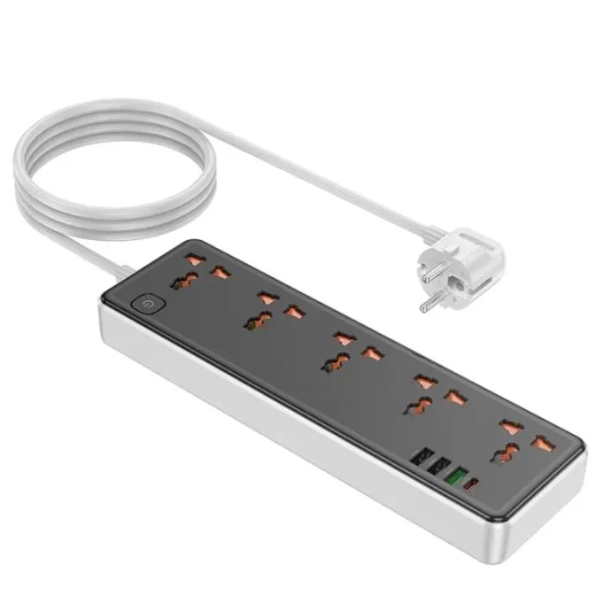 картинка Сетевой фильтр Hoco AC14A Rico 5-position socket (PD30W/ 1C3A) Black от магазина КомпьютерЦентр