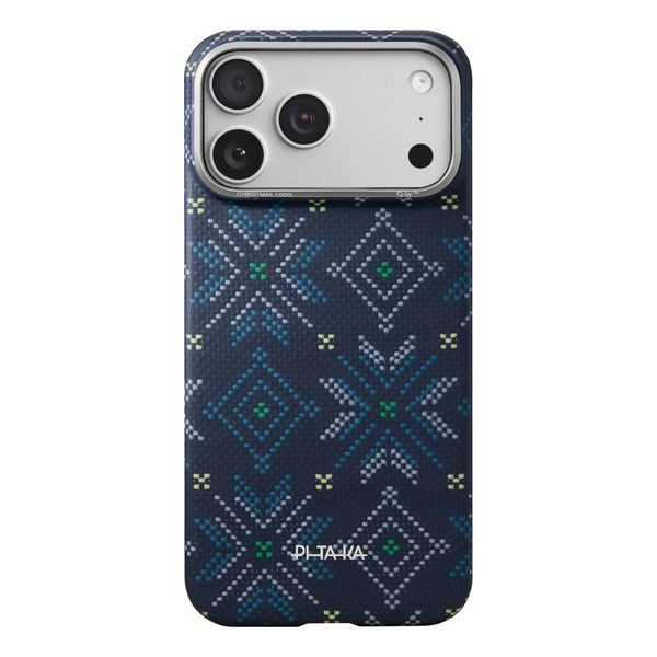 картинка Чехол PITAKA Edge (Ultra-Slim) Case для iPhone 17 Pro 6.3'', принт зимний синий (Navy) от магазина КомпьютерЦентр