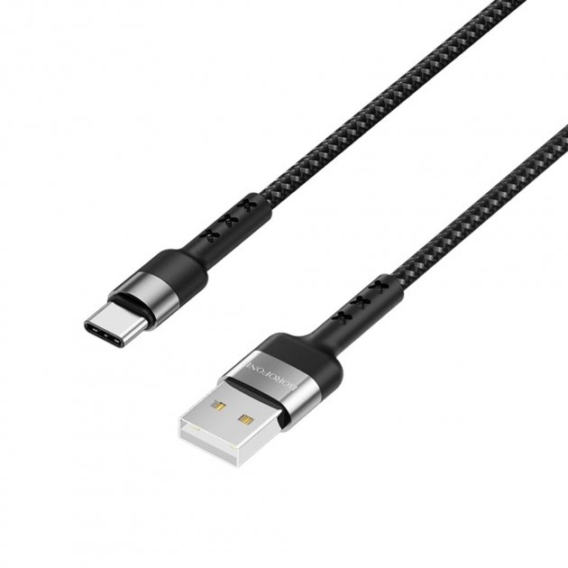 картинка Data Cable Borofone BX34 USB to Type-C 1m 3A Black от магазина КомпьютерЦентр