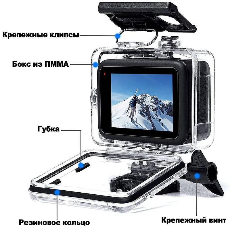 картинка Водонепроницаемый защитный бокс Telesin для экшн камеры GoPro Hero 11/ 10/ 9 Black , GP-WTP-901 от магазина КомпьютерЦентр
