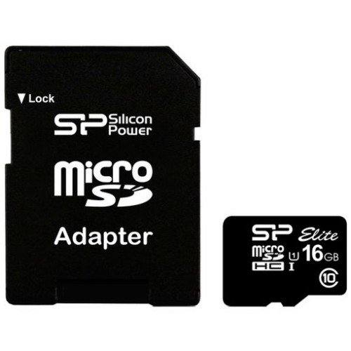 картинка Карта памяти SiliconPower 16Gb microSDHC Elite class 10 UHS-I SD Adapter (SP016GBSTHBU1V10) от магазина КомпьютерЦентр