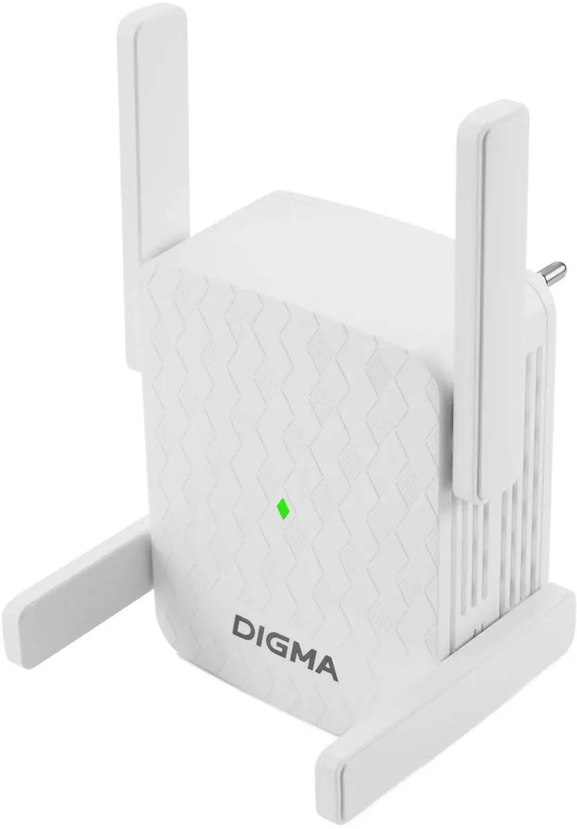 картинка Повторитель беспроводного сигнала Digma D-WR310 (D-WR310V2) N300 Wi-Fi белый от магазина КомпьютерЦентр