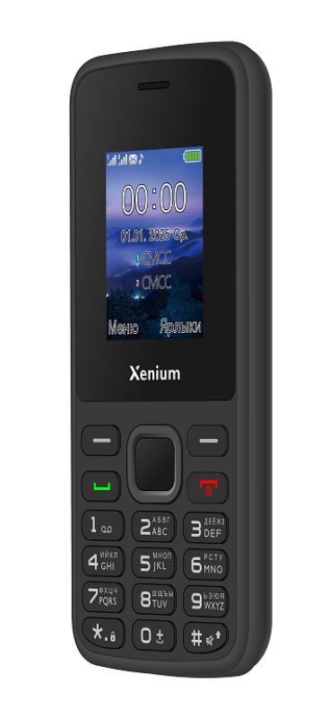 картинка Телефон мобильный Xenium X175 1.77'', TN 160x128, Bluetooth, FM-радио, 2-Sim, 1700 мА*ч, фонарик Black (CTX175BK/ 00) от магазина КомпьютерЦентр