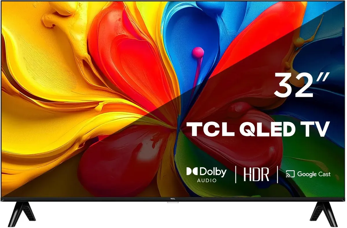 картинка Телевизор TCL 32'' 32S4K, QLED, HD, черный, СМАРТ ТВ, Google TV от магазина КомпьютерЦентр
