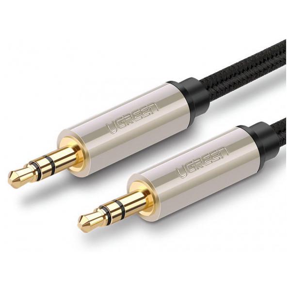 картинка Кабель аудио UGREEN AV125 Jack(m) 3.5mm - Jack(m) 3.5, оплетка, 2м, серый (50363) от магазина КомпьютерЦентр