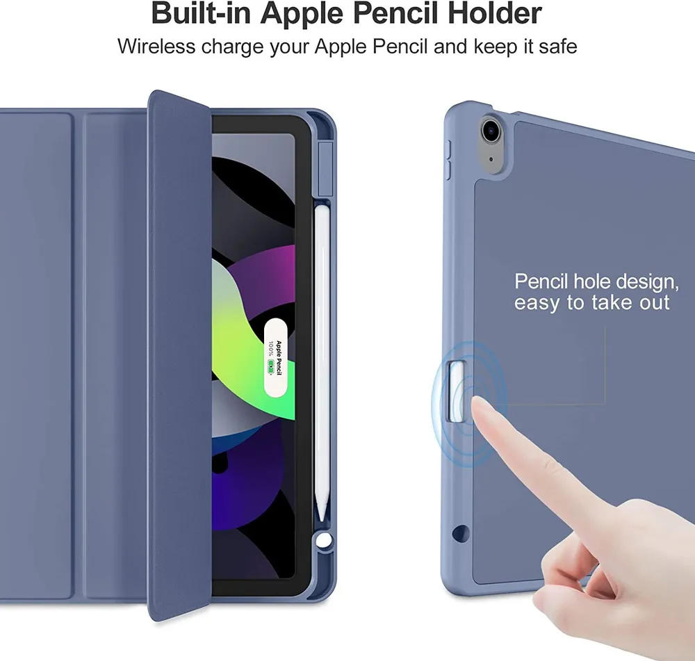 картинка Чехол для планшета Apple iPad Air 4 (2020) /  iPad Air 5 (2022) с местом для стилуса, серо-синий от магазина КомпьютерЦентр