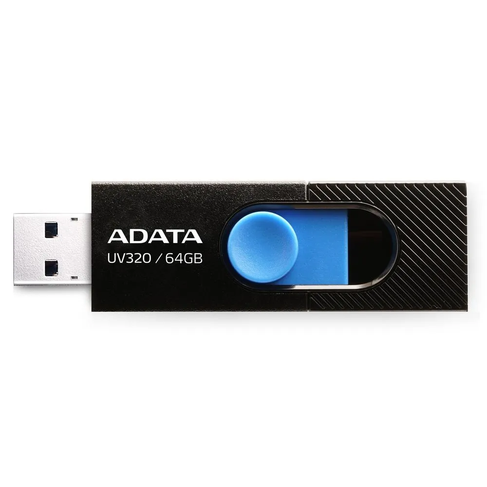 картинка USB3.1 накопитель 64Gb A-Data UV320 Black/ Blue (AUV320-64G-RBKBL) от магазина КомпьютерЦентр