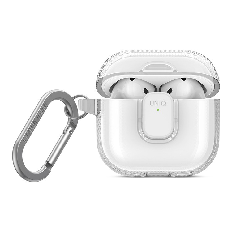 картинка Чехол Uniq Glase PRO TPU Lock Glossy Clear для AirPods 4, прозрачный от магазина КомпьютерЦентр