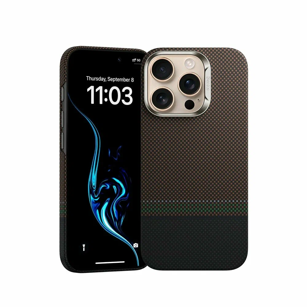 картинка Чехол Benks Prestige ArmorAir Case built with Kevlar для iPhone 16 Pro Max 6.9'' (C.K.FL.AP.GD.G066) от магазина КомпьютерЦентр