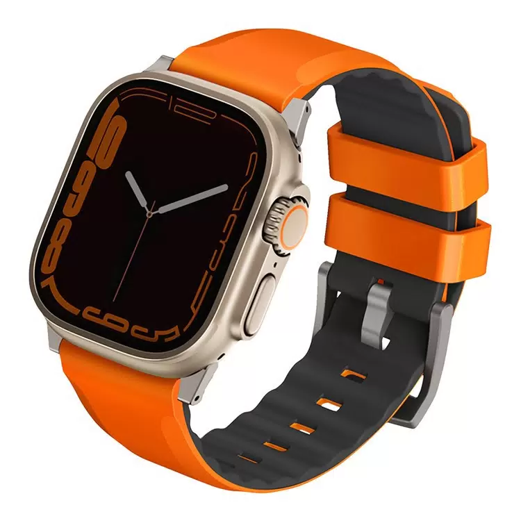 картинка Ремень силиконовый Uniq LINUS AIROSOFT SILICONE для Apple Watch 49/ 45/ 44/ 42, цвет оранжевый (VOLT ORANGE) UNIQ-49MM-LINUSVORG от магазина КомпьютерЦентр