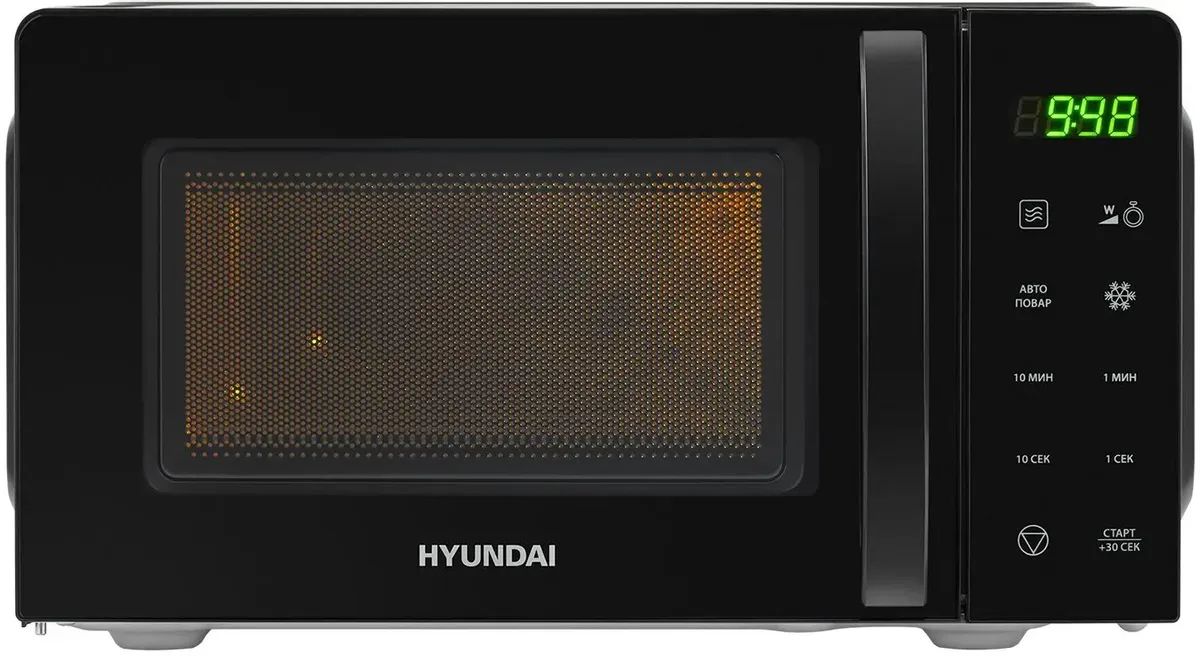 картинка Микроволновая печь Hyundai HYM-D3030 20 л, 700 Вт, переключатели - кнопки, дисплей, черный от магазина КомпьютерЦентр