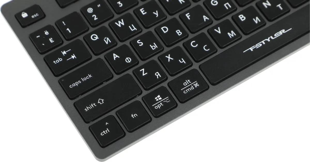 картинка Клавиатура A4Tech Fstyler FBX50C серый USB беспроводная BT/ Radio slim Multimedia от магазина КомпьютерЦентр