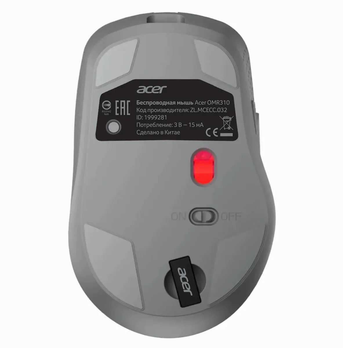 картинка Мышка Acer OMR310, беспроводная, темно-серый (ZL.MCECC.032) от магазина КомпьютерЦентр