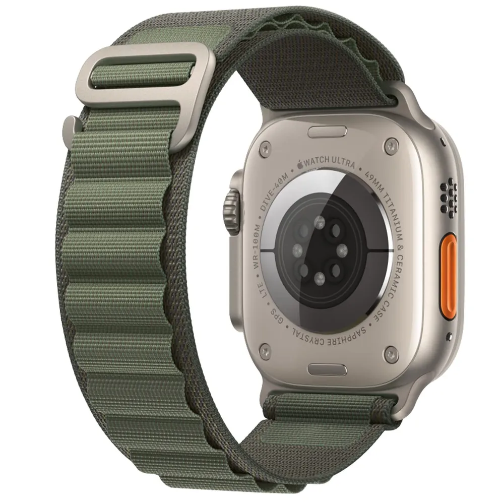 картинка Ремешок для часов Apple Watch 8 Ultra 49mm, нейлон, темно-зеленый от магазина КомпьютерЦентр