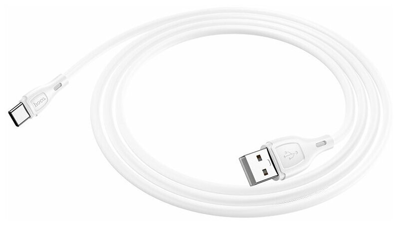картинка Кабель HOCO X61 Ultimate silicone charging data cable USB to Type-C White от магазина КомпьютерЦентр