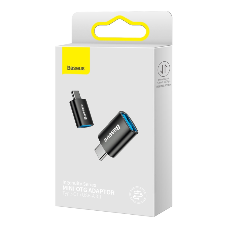 картинка Adapter Baseus Ingenuity Series Mini OTG Adaptor Type-C to USB-A 3.1 Black от магазина КомпьютерЦентр