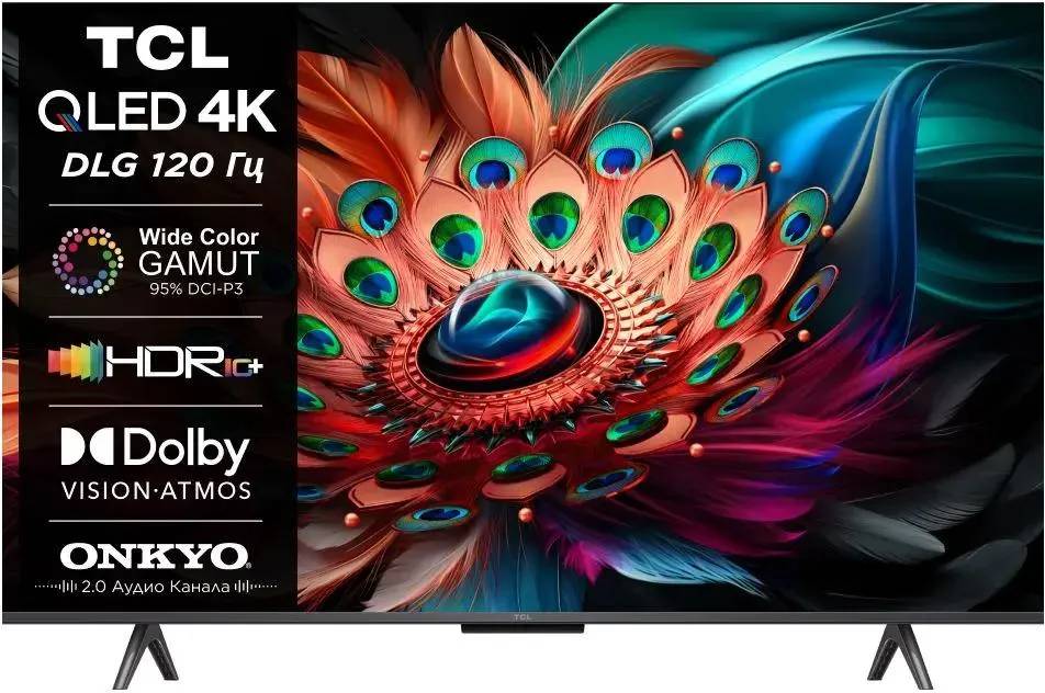 картинка Телевизор QLED TCL 43'' 43C655 Smart черный от магазина КомпьютерЦентр