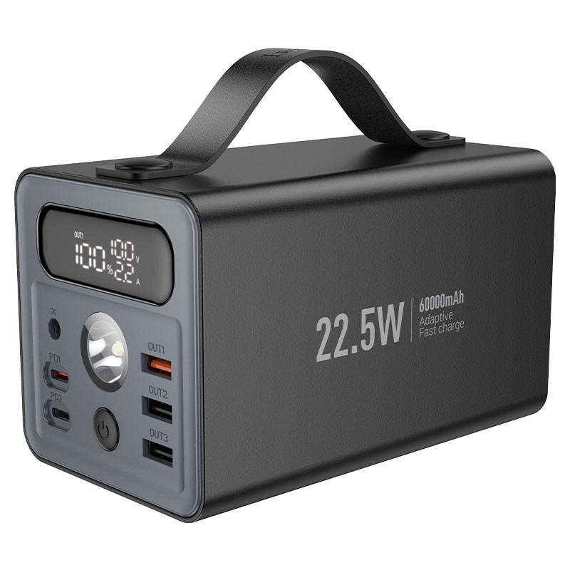 картинка Внешний аккумулятор HOCO J138 Distant 22.5W+PD20W+DC12V multi-function power bank (60000mAh) black от магазина КомпьютерЦентр