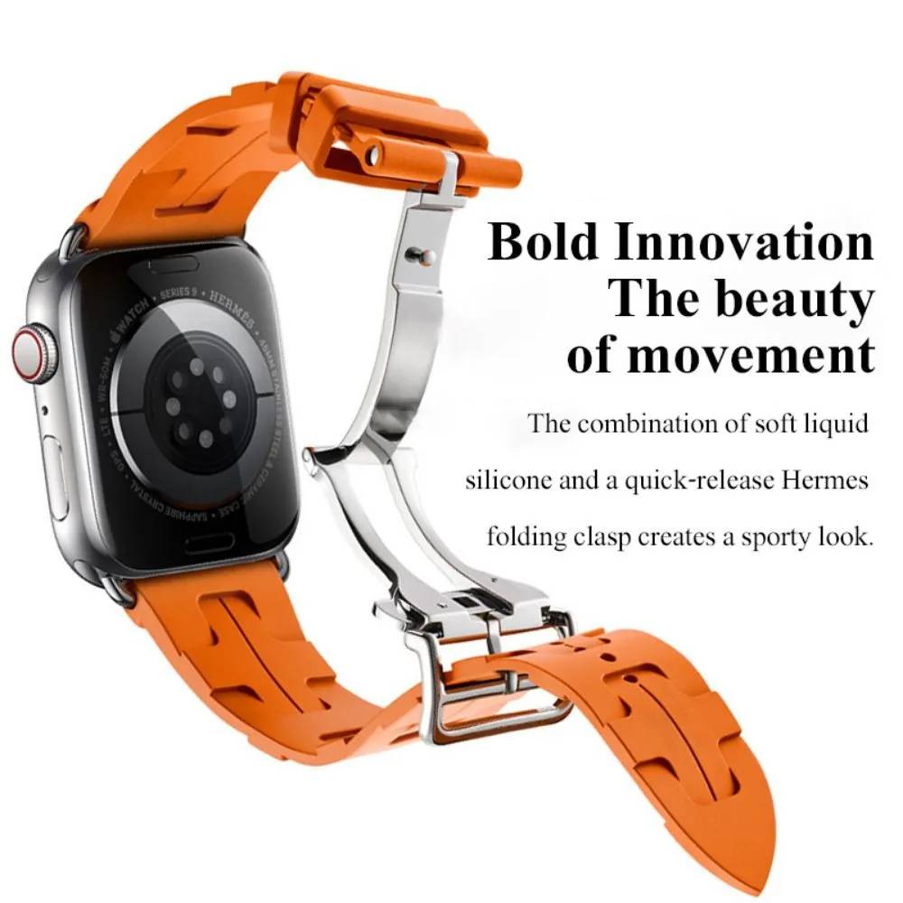 картинка Силиконовый Ремешок Для Apple Watch 38 - 41 мм Kilim Single Tour оранжевый от магазина КомпьютерЦентр