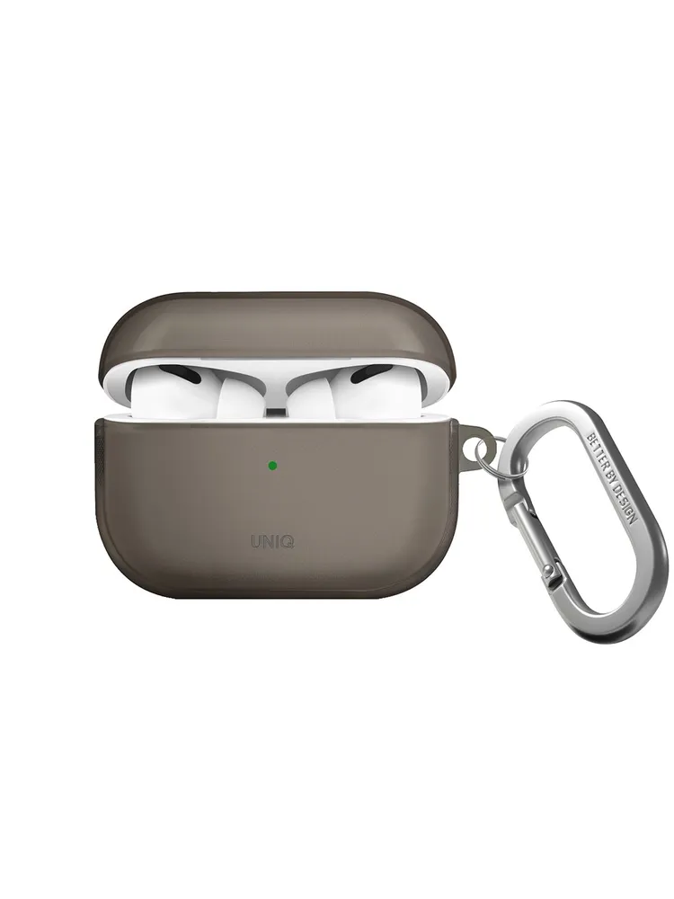 картинка Чехол Uniq Glase TPU Glossy Smoke для AirPods Pro 2, серый от магазина КомпьютерЦентр