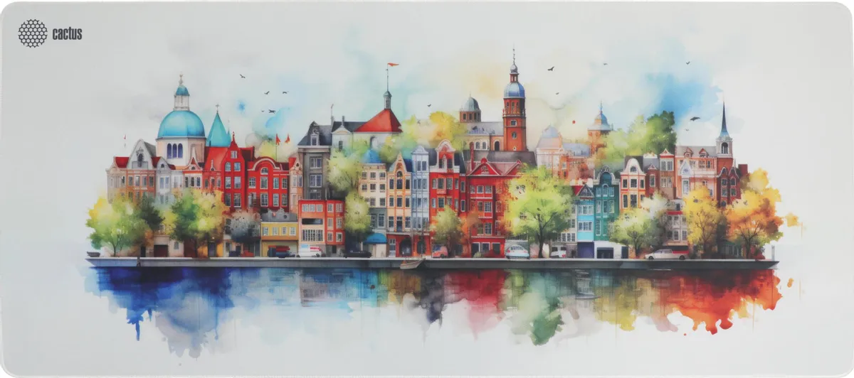 картинка Коврик для мышки Cactus Amsterdam рисунок 900x400x3мм (CS-MP-PRO12XXL) от магазина КомпьютерЦентр