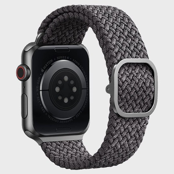 картинка Плетеный ремень Uniq ASPEN для Apple Watch 49/ 45/ 44/ 42, цвет серый (44MM-ASPGRY) от магазина КомпьютерЦентр