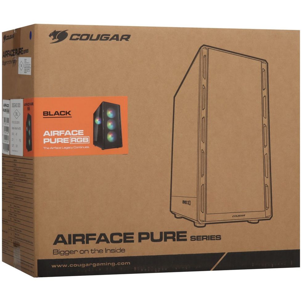 картинка Корпус Cougar Airface Pure RGB Black Midtower, USB 3.0 x 2, ARGB PWM 120mm fan x 4, TG, no PSU от магазина КомпьютерЦентр
