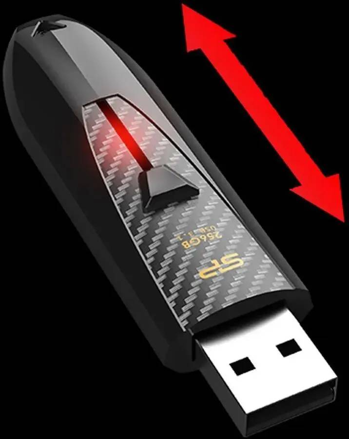 картинка USB3.2 накопитель 256Gb SiliconPower Blaze B25; Black (SP256GBUF3B25V1K) от магазина КомпьютерЦентр