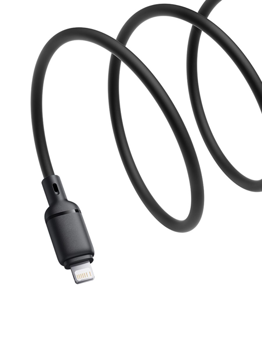 картинка Кабель Baseus Silky Series Fast Charging Cable USB to iP 2.4A 1m Cluster Black от магазина КомпьютерЦентр