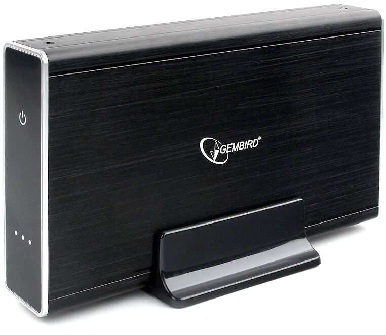 картинка Карман для HDD/ SSD 3.5'' Gembird EE3-U3S-80, черный, USB 3.0, SATA, HDD/ SSD, алюминий, сенсорная кнопка, блок питания от магазина КомпьютерЦентр