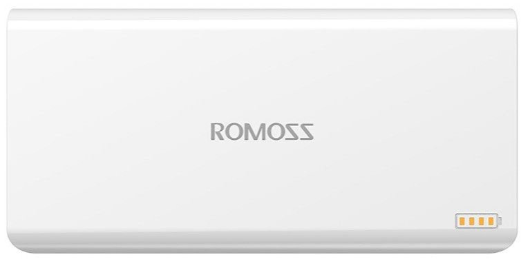 картинка Дополнительный внешний аккумулятор Romoss Coeus 20 (20000mAh) 2.1A 2xUSB White от магазина КомпьютерЦентр