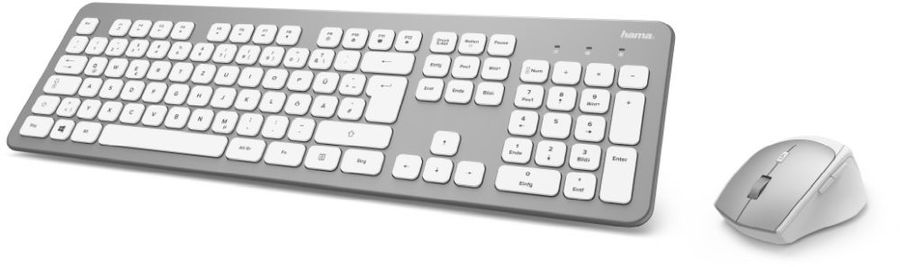 картинка Комплект Hama KMW-700 White/ Silver Wireless Slim (R1182676) от магазина КомпьютерЦентр