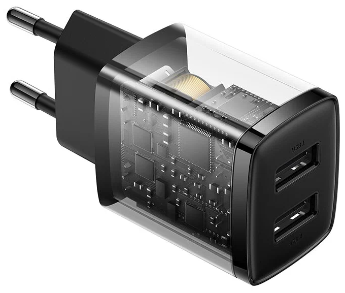 картинка СЗУ Baseus Compact Charger 2U 10.5W EU Black от магазина КомпьютерЦентр