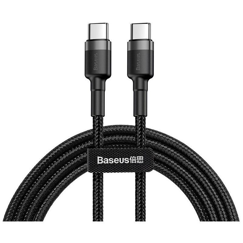 картинка Baseus Data Cable Type-C 200cm Cafule 3A flash line 20V CATKLF-HG1 Gray/ Black от магазина КомпьютерЦентр