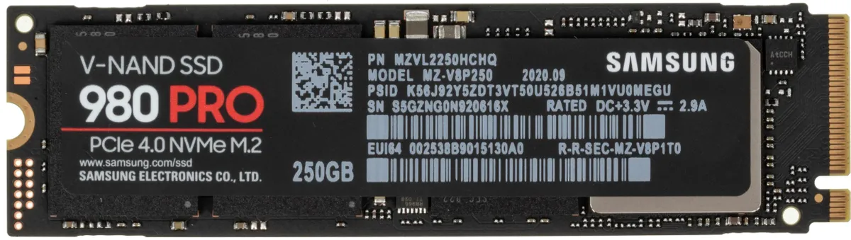 картинка SSD накопитель 250Gb Samsung 980 Pro M.2 2280 PCI-E x4 (MZ-V8P250BW) от магазина КомпьютерЦентр