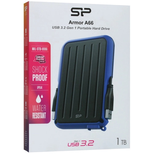 картинка HDD внешний 1Tb SiliconPower 2.5''; Armor A66; USB3.0, Blue (SP010TBPHD66SS3B) от магазина КомпьютерЦентр