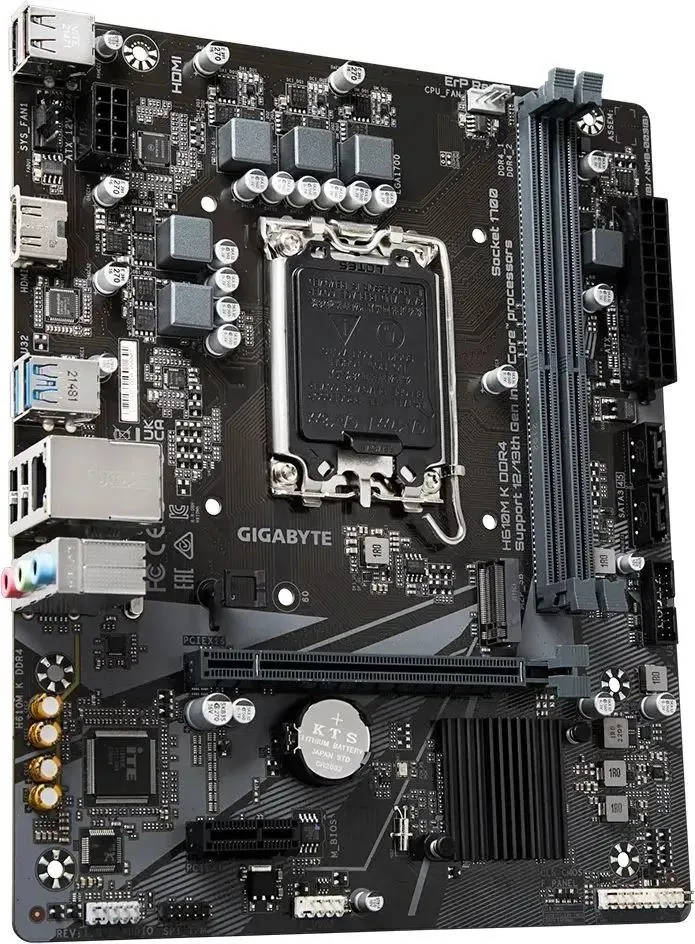 картинка Материнская плата Gigabyte H610M K DDR4 Soc-1700 Intel H610 2xDDR4 mATX от магазина КомпьютерЦентр