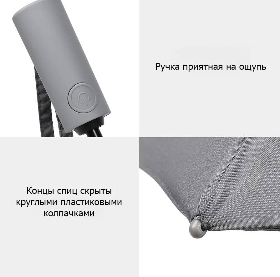 картинка Зонт Xiaomi KongGu Auto Folding Umbrella WD1 Gray от магазина КомпьютерЦентр