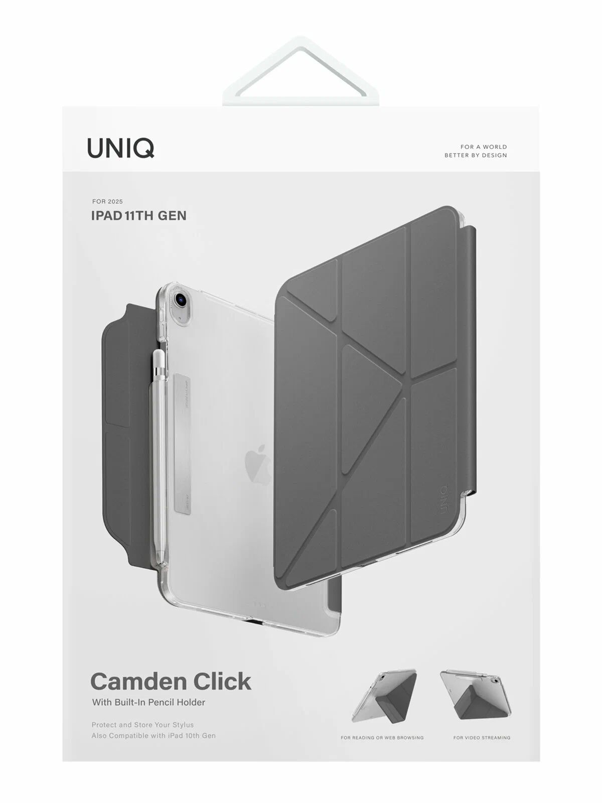 картинка Чехол Uniq CAMDEN для iPad 10.9/  11'' (A16/ 10TH GEN), цвет серый (RHINO GREY) от магазина КомпьютерЦентр