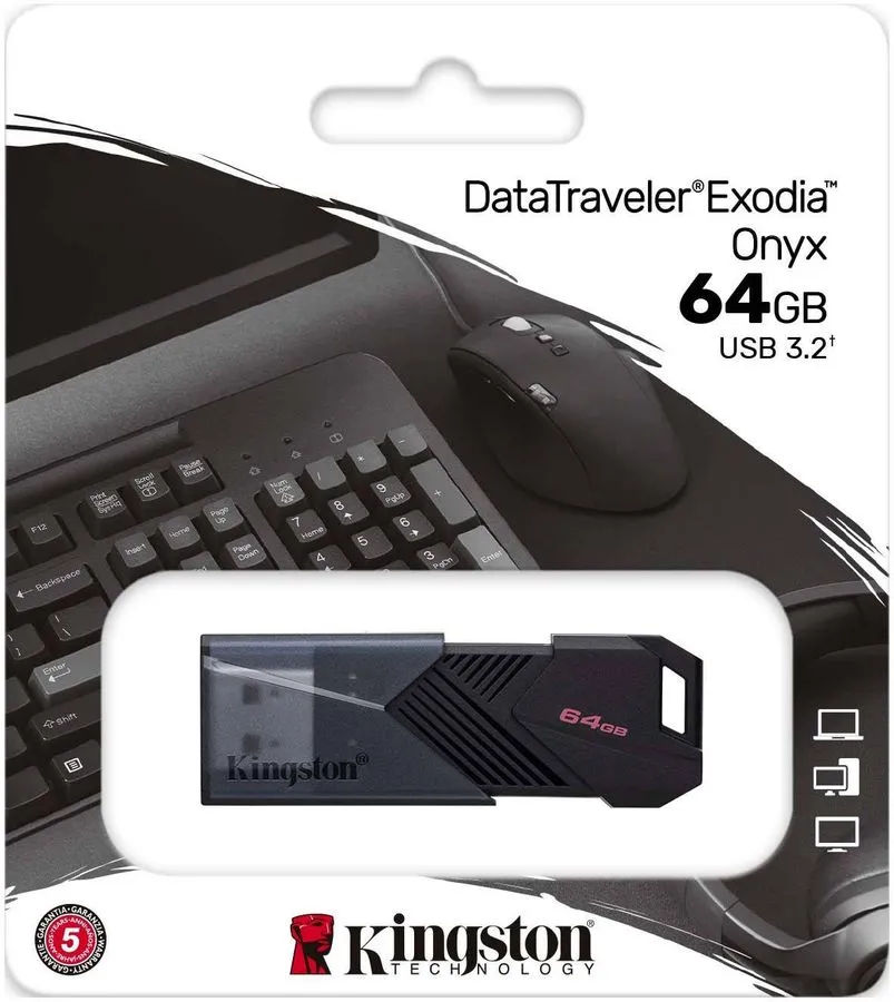 картинка USB3.2 64Gb накопитель Kingston DataTraveler Exodia Onyx Black (DTXON/ 64GB) от магазина КомпьютерЦентр